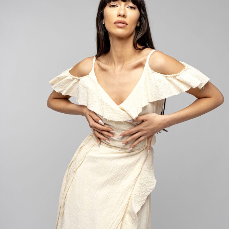 Canvas Ruffle Dress