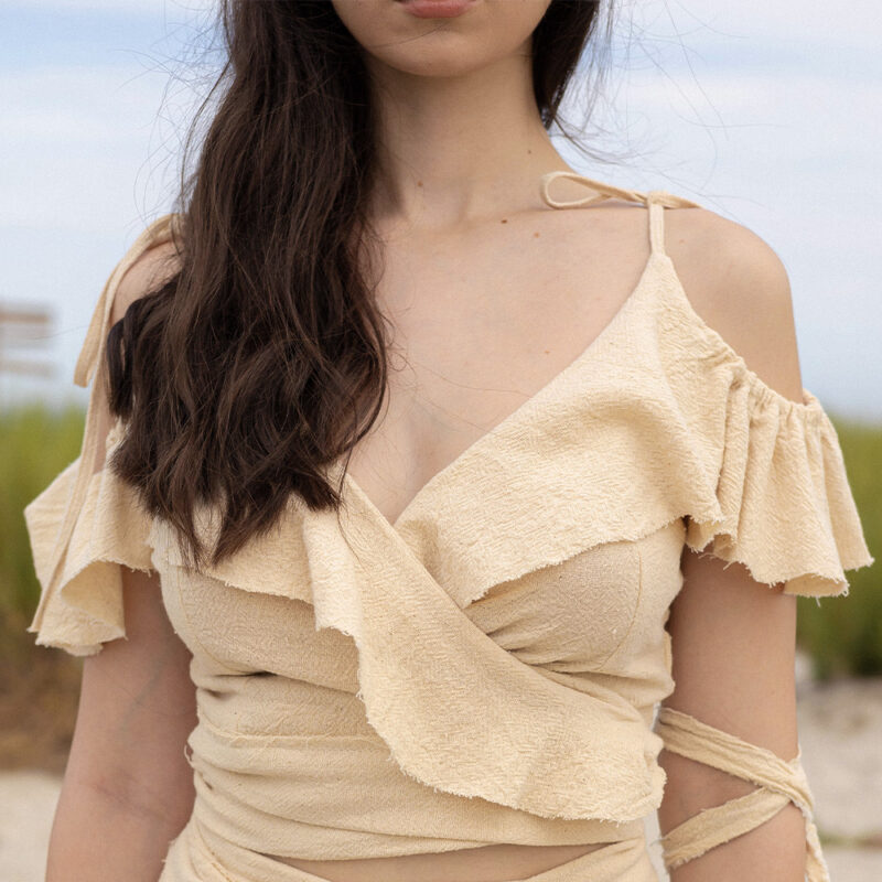 Ruffled Canvas Top